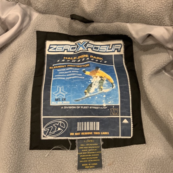 ZeroXposur down jacket side 14/16 with detachable hood (black, grey, blue) - Picture 14 of 15